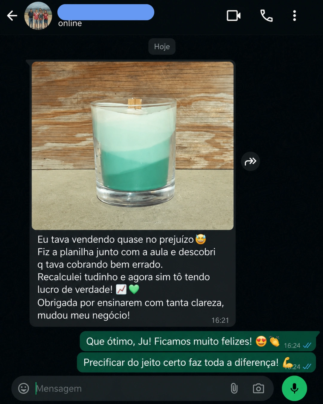 Depoimento de aluna